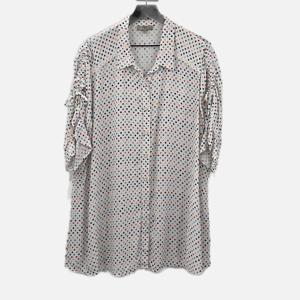 Jean Marc Philippe Polka Dot Button Front Blouse - Size XL